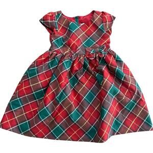 Gymboree Girls Red Plaid Christmas Traditions Lined Holiday Dress Size 5T